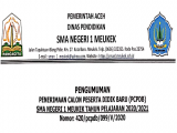 PENERIMAAN CALON PESERTA DIDIK BARU (PCPDB) SMA NEGERI 1 MEUKEK TAHUN PELAJARAN 2020/2021